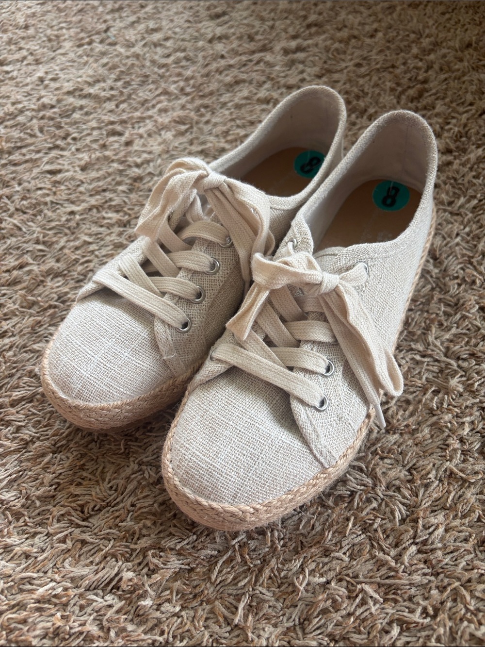 Tommy Bahama Cream Canvas Lace-Up Espadrille Sneakers